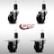 Service Caster 3.5'' SS Phenolic Swivel 1-5/8'' Expand Stem Caster Set 2 Total Lock Brakes, 4PK SCC-SSEXTTL20S3514-PHS-2-S-2-158 - alternate 3